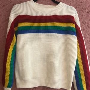 RAINBOW STRIPE SWEATER SIZE MEDIUM